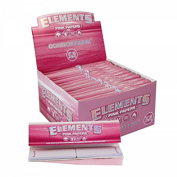 Elements | Displaylåda Pink Connoisseur KS Slim+ Tips (24st)